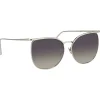 Linda Farrow - 509 C5 Browline Sunglasses - White Gold - Eyewear - Gigi Hagid - Elle Macpherson - Official - Avvenice^ Sunglasses & Eyewear