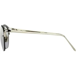 Linda Farrow - 538 C2 Browline Sunglasses - White Gold - Eyewear - Avvenice