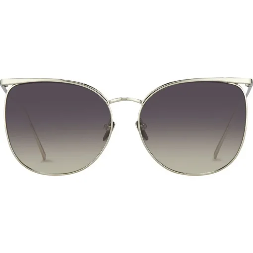 Linda Farrow - 509 C5 Browline Sunglasses - White Gold - Eyewear - Gigi Hagid - Elle Macpherson - Official - Avvenice^ Sunglasses & Eyewear