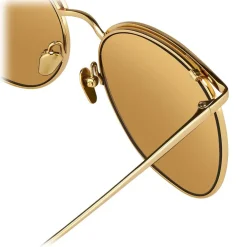 Linda Farrow - 509 C1 Browline Sunglasses - Yellow Gold - Eyewear - Gigi Hagid - Elle Macpherson - Official - Avvenice^ Sunglasses & Eyewear