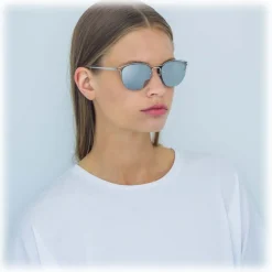 Linda Farrow - 538 C2 Browline Sunglasses - White Gold - Eyewear - Avvenice