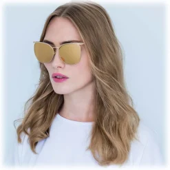 Linda Farrow - 509 C1 Browline Sunglasses - Yellow Gold - Eyewear - Gigi Hagid - Elle Macpherson - Official - Avvenice^ Sunglasses & Eyewear