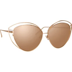 Linda Farrow - 697 C3 Cat Eye Sunglasses - Rose Gold - Eyewear - Avvenice