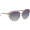 Linda Farrow - 579 C4 Cat Eye Sunglasses - Pink - Eyewear - Avvenice