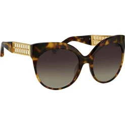 Linda Farrow - 388 C15 Cat Eye Sunglasses - Tortoise - Eyewear - Avvenice