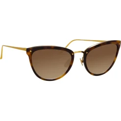 Linda Farrow - 683 C3 Cat Eye Sunglasses - Tortoiseshell - Eyewear - Avvenice