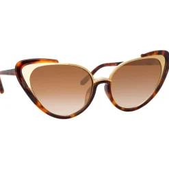 Linda Farrow - 736 C2 Cat Eye Sunglasses - Tortoise - Eyewear - Avvenice