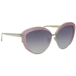Linda Farrow - 579 C4 Cat Eye Sunglasses - Pink - Eyewear - Avvenice