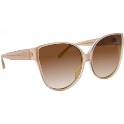 Linda Farrow - 656 C8 Cat Eye Sunglasses - Milky Tobacco - Eyewear - Avvenice^ Sunglasses & Eyewear