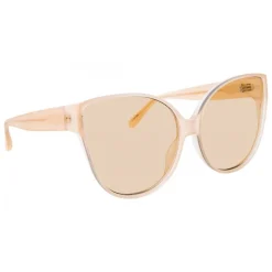 Linda Farrow - 656 C4 Cat Eye Sunglasses - Milky Peach - Eyewear - Avvenice^ Sunglasses & Eyewear