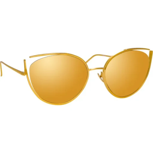 Linda Farrow - 668 C1 Cat Eye Sunglasses - Yellow Gold - Eyewear - Avvenice^ Sunglasses & Eyewear