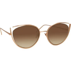 Linda Farrow - 668 C6 Cat Eye Sunglasses - Rose Gold - Eyewear - Avvenice^ Sunglasses & Eyewear