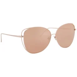 Linda Farrow - 566 C3 Cat Eye Sunglasses - Rose Gold - Eyewear - Avvenice^ Sunglasses & Eyewear