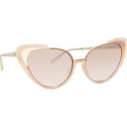 Linda Farrow - 736 C6 Cat Eye Sunglasses - Milky Pink - Eyewear - Avvenice^ Sunglasses & Eyewear