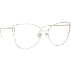 Linda Farrow - 809 C9 Cat Eye Optical Frames - White Gold - Eyewear - Avvenice^ Sunglasses & Eyewear