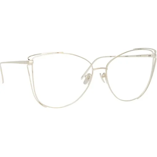 Linda Farrow - 809 C9 Cat Eye Optical Frames - White Gold - Eyewear - Avvenice^ Sunglasses & Eyewear