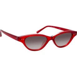 Linda Farrow - 965 C3 Cat Eye Sunglasses - Crimson - Eyewear - Avvenice^ Sunglasses & Eyewear