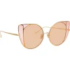 Linda Farrow - 854 C8 Cat Eye Sunglasses - Rose Gold - Eyewear - Avvenice^ Sunglasses & Eyewear