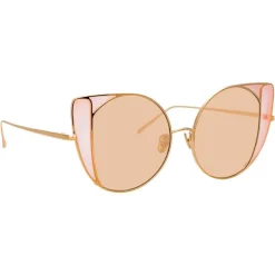 Linda Farrow - 854 C8 Cat Eye Sunglasses - Rose Gold - Eyewear - Avvenice^ Sunglasses & Eyewear