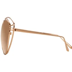 Linda Farrow - 697 C3 Cat Eye Sunglasses - Rose Gold - Eyewear - Avvenice
