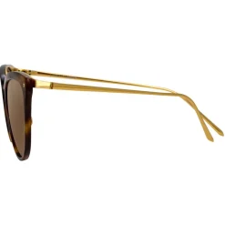 Linda Farrow - 683 C3 Cat Eye Sunglasses - Tortoiseshell - Eyewear - Avvenice