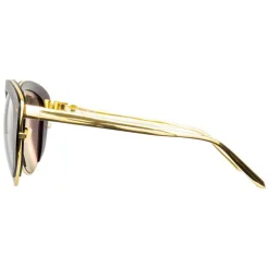 Linda Farrow - 579 C1 Cat Eye Sunglasses - Black - Eyewear - Avvenice