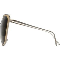 Linda Farrow - 762 C1 Cat Eye Sunglasses - Nickel - Eyewear - Avvenice