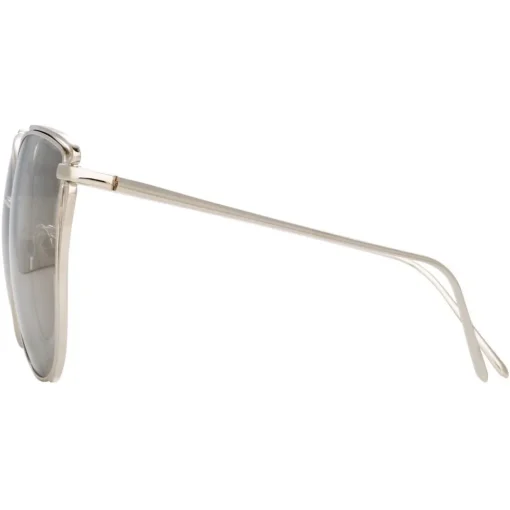 Linda Farrow - 809 C2 Cat Eye Sunglasses - White Gold - Eyewear - Avvenice
