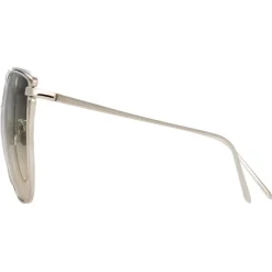 Linda Farrow - 809 C5 Cat Eye Sunglasses - White Gold - Eyewear - Avvenice