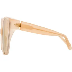 Linda Farrow - 656 C4 Cat Eye Sunglasses - Milky Peach - Eyewear - Avvenice^ Sunglasses & Eyewear