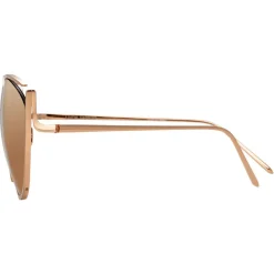 Linda Farrow - 668 C6 Cat Eye Sunglasses - Rose Gold - Eyewear - Avvenice^ Sunglasses & Eyewear
