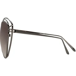 Linda Farrow - 697 C6 Cat Eye Sunglasses - Nickel - Eyewear - Avvenice^ Sunglasses & Eyewear