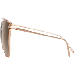 Linda Farrow - 809 C5 Cat Eye Sunglasses - Rose Gold - Eyewear - Avvenice^ Sunglasses & Eyewear