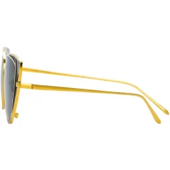 Linda Farrow - 855 C1 Cat Eye Sunglasses - Yellow Gold and Black - Eyewear - Avvenice^ Sunglasses & Eyewear