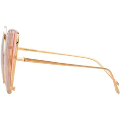 Linda Farrow - 854 C8 Cat Eye Sunglasses - Rose Gold - Eyewear - Avvenice^ Sunglasses & Eyewear