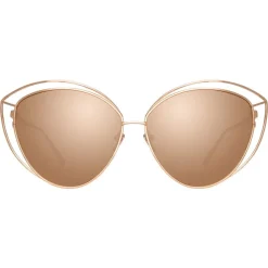 Linda Farrow - 697 C3 Cat Eye Sunglasses - Rose Gold - Eyewear - Avvenice