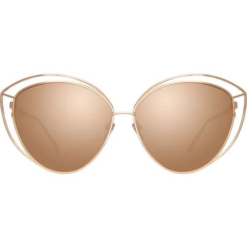 Linda Farrow - 697 C3 Cat Eye Sunglasses - Rose Gold - Eyewear - Avvenice