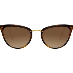 Linda Farrow - 683 C3 Cat Eye Sunglasses - Tortoiseshell - Eyewear - Avvenice