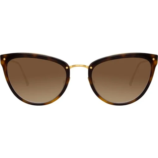 Linda Farrow - 683 C3 Cat Eye Sunglasses - Tortoiseshell - Eyewear - Avvenice