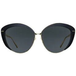 Linda Farrow - 579 C1 Cat Eye Sunglasses - Black - Eyewear - Avvenice