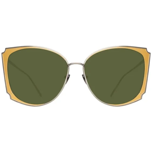 Linda Farrow - 762 C1 Cat Eye Sunglasses - Nickel - Eyewear - Avvenice