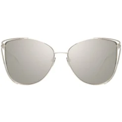 Linda Farrow - 809 C2 Cat Eye Sunglasses - White Gold - Eyewear - Avvenice