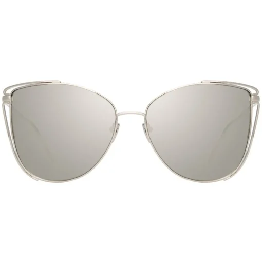 Linda Farrow - 809 C2 Cat Eye Sunglasses - White Gold - Eyewear - Avvenice