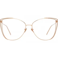 Linda Farrow - 809 C10 Cat Eye Optical Frames - Rose Gold - Eyewear - Avvenice