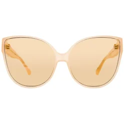 Linda Farrow - 656 C4 Cat Eye Sunglasses - Milky Peach - Eyewear - Avvenice^ Sunglasses & Eyewear