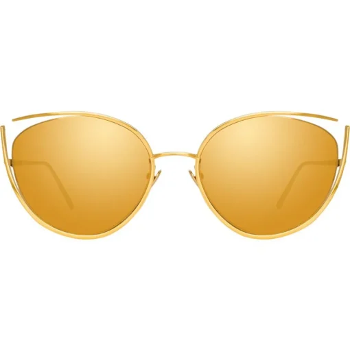 Linda Farrow - 668 C1 Cat Eye Sunglasses - Yellow Gold - Eyewear - Avvenice^ Sunglasses & Eyewear