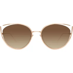 Linda Farrow - 668 C6 Cat Eye Sunglasses - Rose Gold - Eyewear - Avvenice^ Sunglasses & Eyewear