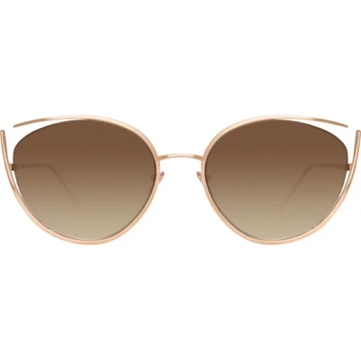 Linda Farrow - 668 C6 Cat Eye Sunglasses - Rose Gold - Eyewear - Avvenice^ Sunglasses & Eyewear