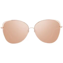 Linda Farrow - 566 C3 Cat Eye Sunglasses - Rose Gold - Eyewear - Avvenice^ Sunglasses & Eyewear