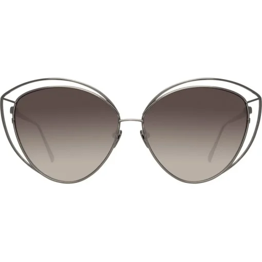 Linda Farrow - 697 C6 Cat Eye Sunglasses - Nickel - Eyewear - Avvenice^ Sunglasses & Eyewear